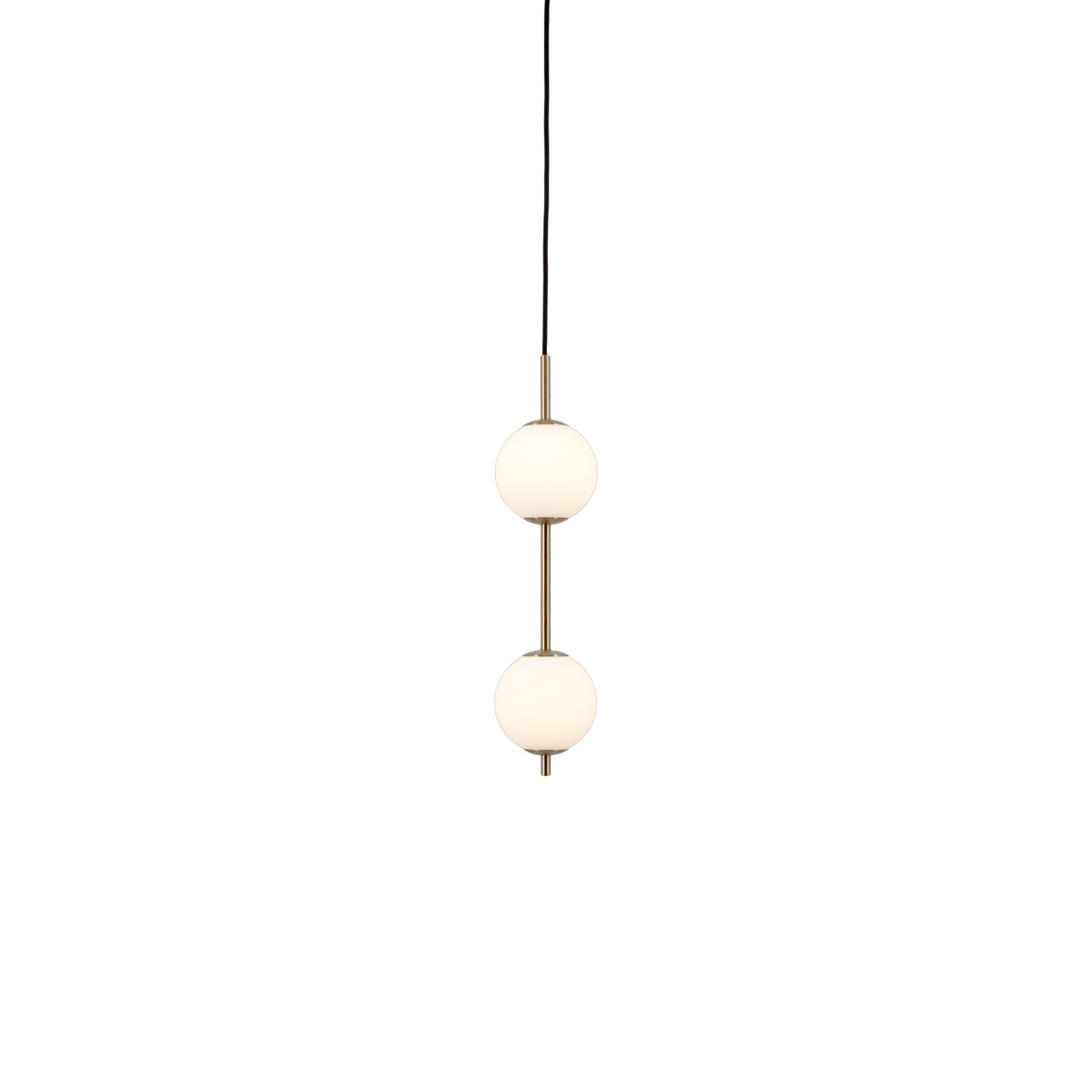 Audrey LED hanging light, brass-coloured, 2-bulb Ø 12 cm - UMAGE